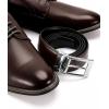 image:imageCHAOREN Reversible Belt Men 1 Piece  125 Leather Dress Belt  Trim to Fit for Elegant StyleDark BrownBlack Width 32mm