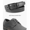 image:imageCHAOREN Reversible Belt Men 1 Piece  125 Leather Dress Belt  Trim to Fit for Elegant StyleGreyBlack Width 32mm