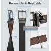 image:imageCHAOREN Reversible Belt Men 1 Piece  125 Leather Dress Belt  Trim to Fit for Elegant StyleLight BrownBlack 38mm