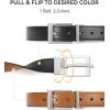 image:imageCHAOREN Reversible Belt Men 1 Piece  125 Leather Dress Belt  Trim to Fit for Elegant StyleLight BrownBlack Width 32mm