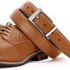 image:imageCHAOREN Reversible Belt Men 1 Piece  125 Leather Dress Belt  Trim to Fit for Elegant StyleLight BrownBlack Width 32mm