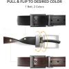 image:imageCHAOREN Reversible Belt Men 1 Piece  125 Leather Dress Belt  Trim to Fit for Elegant StyleMahoganyBlack Width 32mm