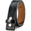 image:imageCHAOREN Western Belts for Men without Buckle  Cowboy Belt 15 Full Grain Leather Belt for Jeans  One Solid Piece LeatherFloral Black