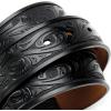image:imageCHAOREN Western Belts for Men without Buckle  Cowboy Belt 15 Full Grain Leather Belt for Jeans  One Solid Piece LeatherFloral Black