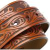 image:imageCHAOREN Western Belts for Men without Buckle  Cowboy Belt 15 Full Grain Leather Belt for Jeans  One Solid Piece LeatherFloral Brown