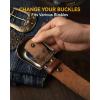 image:imageCHAOREN Western Belts for Men without Buckle  Cowboy Belt 15 Full Grain Leather Belt for Jeans  One Solid Piece LeatherFull Grain Floral Brown
