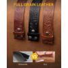 image:imageCHAOREN Western Belts for Men without Buckle  Cowboy Belt 15 Full Grain Leather Belt for Jeans  One Solid Piece LeatherFull Grain Floral Brown