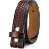 image:imageCHAOREN Western Belts for Men without Buckle  Cowboy Belt 15 Full Grain Leather Belt for Jeans  One Solid Piece LeatherInterwoven Dark Brown