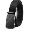 image:imageCHAOREN Mens Belt Stretchable  Elastic Golf Nylon Web Adjustable Belt  for Casual WearAcarbon Fiber ImperialBlack