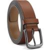 image:imageCHAOREN Mens Belts Leather  35mm Genuine Leather Belt for Jeans  Men Gift for Casual DressBrown Stitched