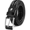 image:imageCHAOREN Mens Braided Leather Belt Casual Woven Leather Belt for Men 35mm Width for Dress Jeans GolfBlack