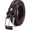image:imageCHAOREN Mens Braided Leather Belt Casual Woven Leather Belt for Men 35mm Width for Dress Jeans GolfDark Brown