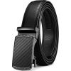 image:imageCHAOREN Mens Dress Belt  Mens Ratchet Belt Leather for Dress Pant  Micro Adjustable Belts Fit EverywhereCharcoal Depiction  Black