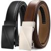 image:imageCHAOREN Mens Dress Belt Leather 2 Pack  Mens Ratchet Belt for Dress Shirt and Pants Every Occasion 32mmBasic BlackBrown