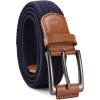 image:imageCHAOREN Mens Stretch Belt  1 38 Elastic Braided Golf Belt for Men  Stretchy Web Fit Summer Casual JeansNavy Blue