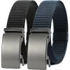 image:imageCHAOREN Ratchet Belts for Men 2 Pack  Casual Web Nylon Mens Belt 1 38  Automatic Adjustable Buckle Fit Jeans2 Pack Black and Navy