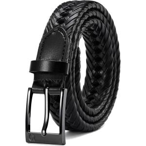 image:imageCHAOREN Leather Braided Belts for Men  1 18 Mens Casual Woven Leather Belt for Dress PantGun