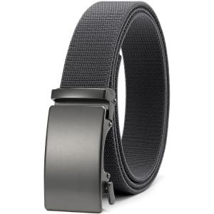 image:imageCHAOREN Mens Belt Stretchable  Elastic Golf Nylon Web Adjustable Belt  for Casual WearDmatted GunGrey