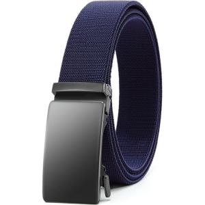 image:imageCHAOREN Mens Belt Stretchable  Elastic Golf Nylon Web Adjustable Belt  for Casual WearEmatted GunBlue