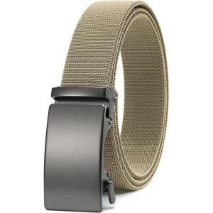 image:imageCHAOREN Mens Belt Stretchable  Elastic Golf Nylon Web Adjustable Belt  for Casual WearGbeige