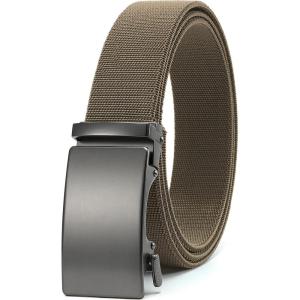 image:imageCHAOREN Mens Belt Stretchable  Elastic Golf Nylon Web Adjustable Belt  for Casual WearHmatted GunLatte