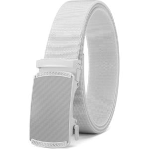 image:imageCHAOREN Mens Belt Stretchable  Elastic Golf Nylon Web Adjustable Belt  for Casual WearWhite