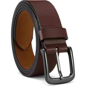 image:imageCHAOREN Mens Belts Leather  35mm Genuine Leather Belt for Jeans  Men Gift for Casual DressCognac