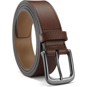 image:imageCHAOREN Mens Belts Leather  35mm Genuine Leather Belt for Jeans  Men Gift for Casual DressDark Brown Stitched