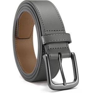image:imageCHAOREN Mens Belts Leather  35mm Genuine Leather Belt for Jeans  Men Gift for Casual DressGrey Stitched