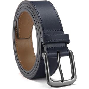 image:imageCHAOREN Mens Belts Leather  35mm Genuine Leather Belt for Jeans  Men Gift for Casual DressNavy Stitched