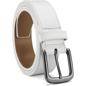 image:imageCHAOREN Mens Belts Leather  35mm Genuine Leather Belt for Jeans  Men Gift for Casual DressWhite Stitched