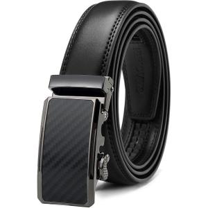 image:imageCHAOREN Mens Dress Belt  Mens Ratchet Belt Leather for Dress Pant  Micro Adjustable Belts Fit EverywhereClassic Carbon Fiber  Black