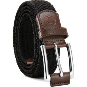 image:imageCHAOREN Mens Stretch Belt  1 38 Elastic Braided Golf Belt for Men  Stretchy Web Fit Summer Casual JeansCoal Black