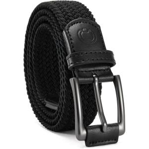 image:imageCHAOREN Mens Stretch Belt  1 38 Elastic Braided Golf Belt for Men  Stretchy Web Fit Summer Casual JeansGun Metal  Black