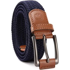 image:imageCHAOREN Mens Stretch Belt  1 38 Elastic Braided Golf Belt for Men  Stretchy Web Fit Summer Casual JeansNavy Blue