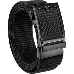 image:imageCHAOREN Nylon Ratchet Belts for Men  Casual Golf Web Belt Men 1 38  Automatic Adjustable Buckle Fit JeansClassic Gun