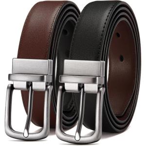 image:imageCHAOREN Reversible Belt Men 1 Piece  125 Leather Dress Belt  Trim to Fit for Elegant StyleBlackBrown Width 32mm