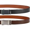 image:imageCHAOREN 40mm Ratchet Belt Buckle Only for 1 38 Slide Belt Strap Automatic Click Buckle AdjustableBlack  Silver