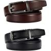image:imageCHAOREN Click Belt for Men 2 Pack  Mens Dress Belt 1 14 in Packing Box  Design Belt Meet Almost Any Outfit and OccasionGunDark Brown