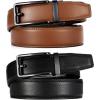 image:imageCHAOREN Click Belts for Men 2 Pack  Mens Ratchet Leather Belt 1 38 for Dress and Casual  Micro Adjustable Belt FitBlackTan