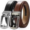 image:imageCHAOREN Click Belt for Men 2 Pack  Mens Dress Belt 1 14 in Packing Box  Design Belt Meet Almost Any Outfit and OccasionBlackCognac