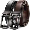 image:imageCHAOREN Click Belt for Men 2 Pack  Mens Dress Belt 1 14 in Packing Box  Design Belt Meet Almost Any Outfit and OccasionGunDark Brown