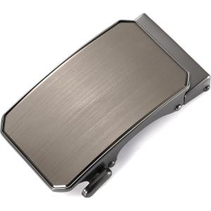 image:imageCHAOREN 40mm Ratchet Belt Buckle Only for 1 38 Slide Belt Strap Automatic Click Buckle AdjustableBrushed Metal