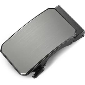 image:imageCHAOREN 40mm Ratchet Belt Buckle Only for 1 38 Slide Belt Strap Automatic Click Buckle AdjustableBrushed Metal Grey
