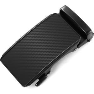 image:imageCHAOREN 40mm Ratchet Belt Buckle Only for 1 38 Slide Belt Strap Automatic Click Buckle AdjustableCarbon Fiber Basic Black