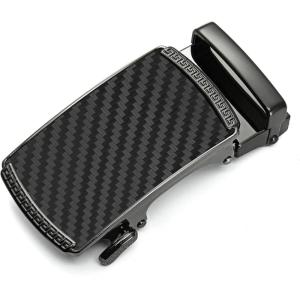 image:imageCHAOREN 40mm Ratchet Belt Buckle Only for 1 38 Slide Belt Strap Automatic Click Buckle AdjustableCarbon Fiber Black