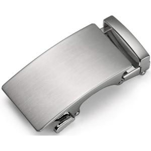 image:imageCHAOREN 40mm Ratchet Belt Buckle Only for 1 38 Slide Belt Strap Automatic Click Buckle AdjustableEssential Square Silver