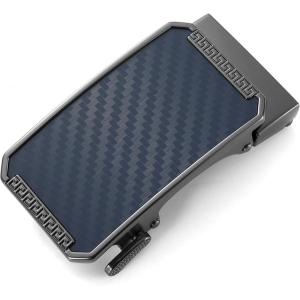 image:imageCHAOREN 40mm Ratchet Belt Buckle Only for 1 38 Slide Belt Strap Automatic Click Buckle AdjustableNavy Carbon Fiber