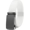 image:imageCHAOREN Nylon Ratchet Belts for Men  Adjustable Casual Work Belt with Slide Buckle  Trim to FitCarbon Fiber ImperialWhite