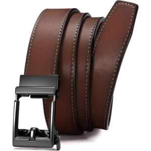 image:imageCHAOREN Leather Ratchet Belt Men  Mens Belts Casual Accessories for Every Occasion 35mmBrown